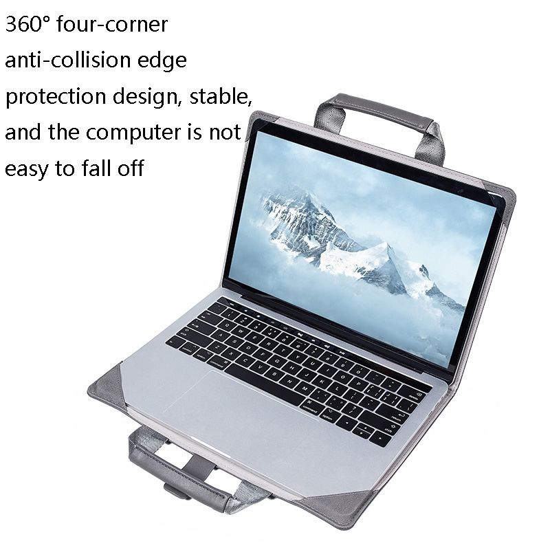 Book Style Laptop Protective Case Handbag For Book 14 Inch(Camel + Power Bag)