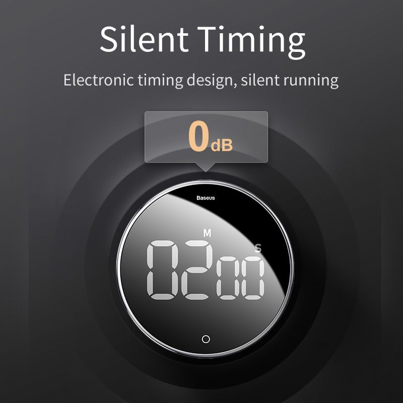 Baseus Magnetic Digital Timers Manual Countdown Kitchen Timer Countdown Alarm Clock Mechanical Cooking Timer Alarm Counter Clock