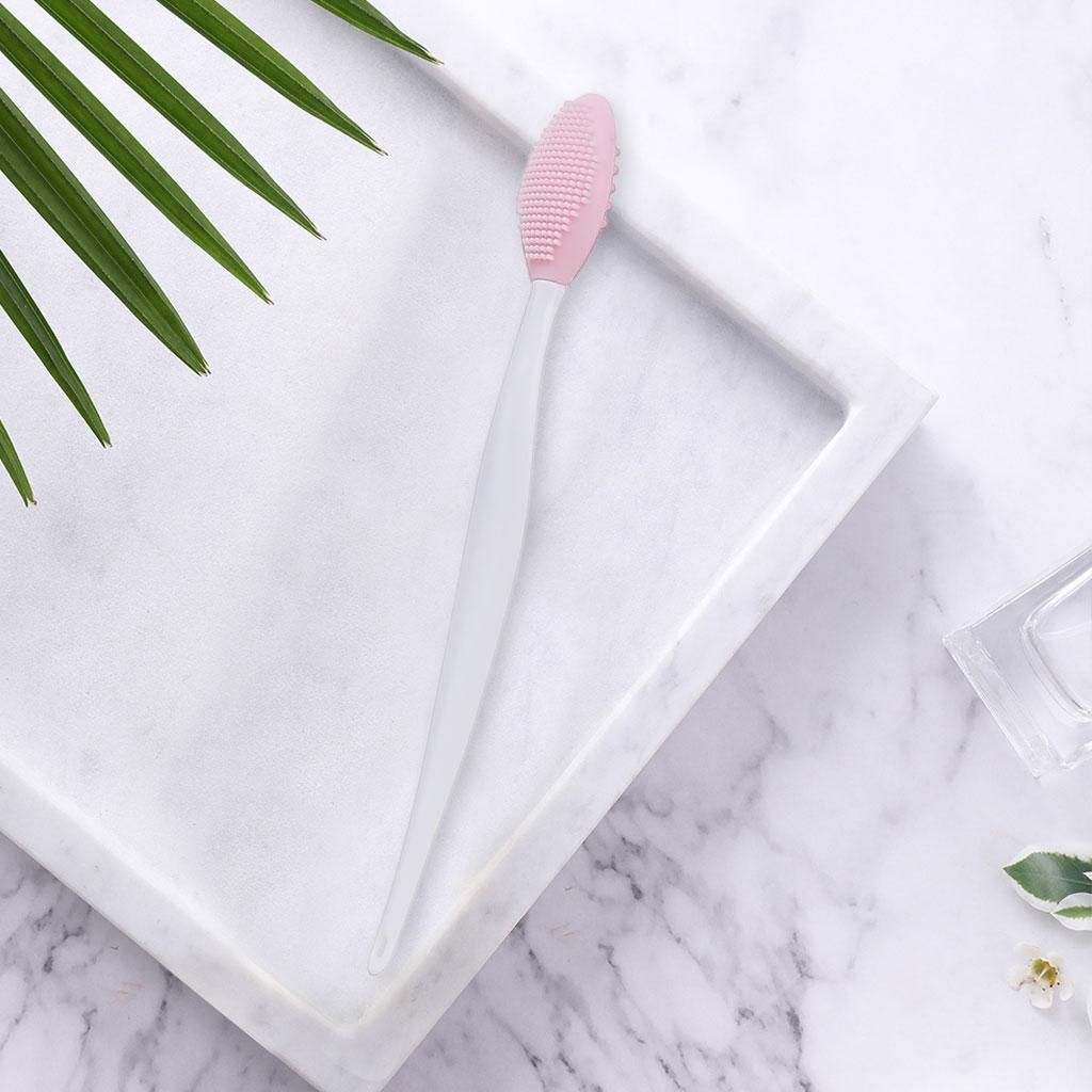 Double-Sided Lip Brush Tool Face Scrubber Lip Brushes For Makeup Pink