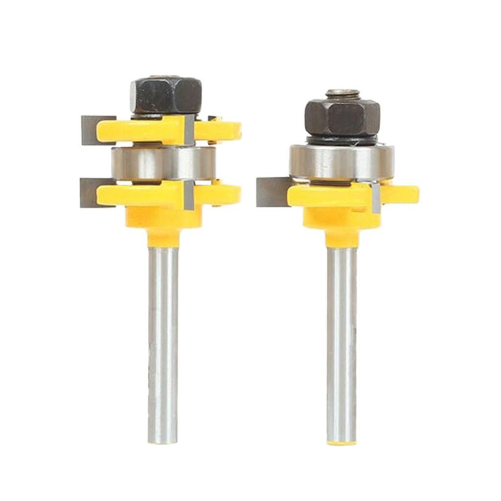 2Pcs Tongue  Groove T Slot Router Bit 14 Shank Woodwork Milling