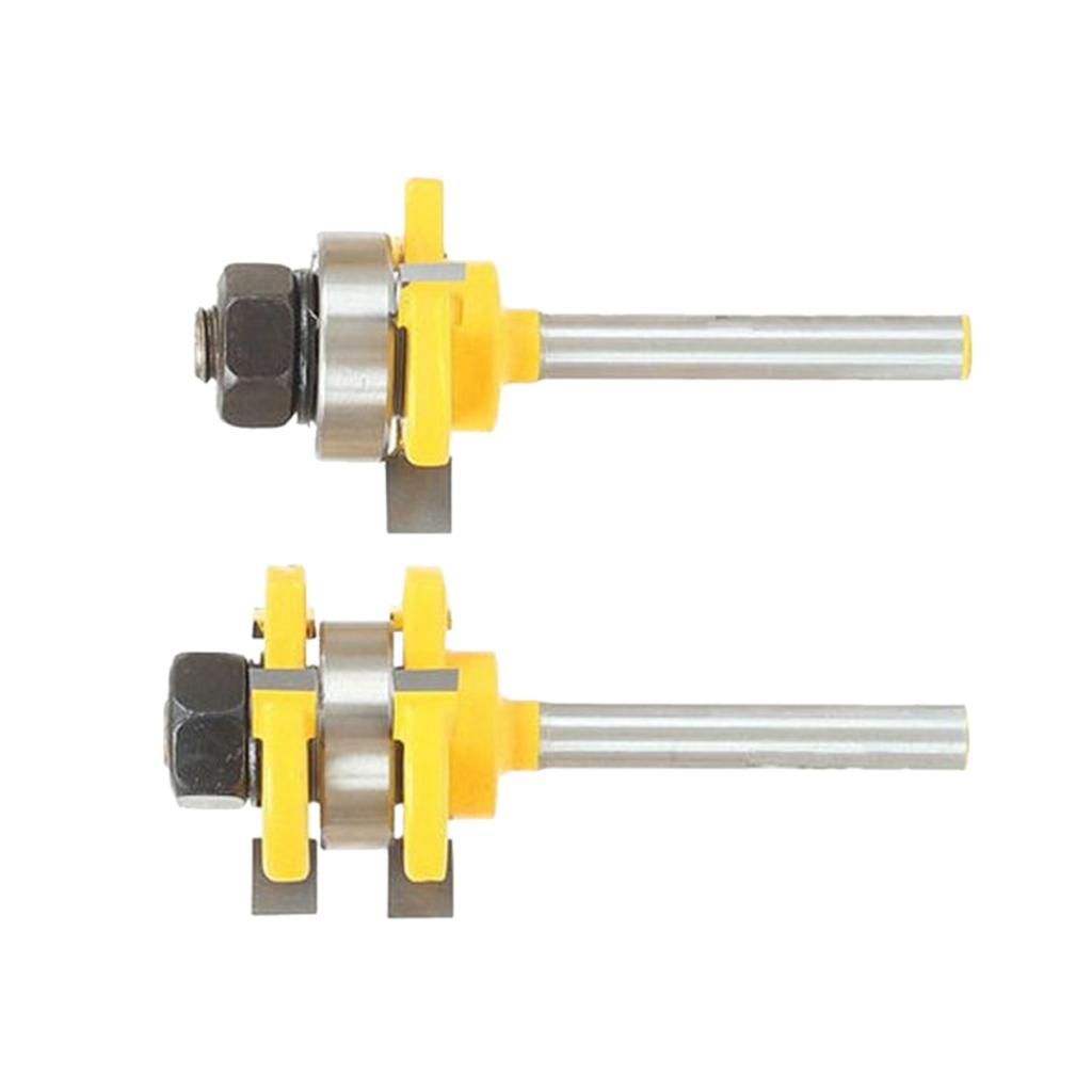 2Pcs Tongue  Groove T Slot Router Bit 14 Shank Woodwork Milling