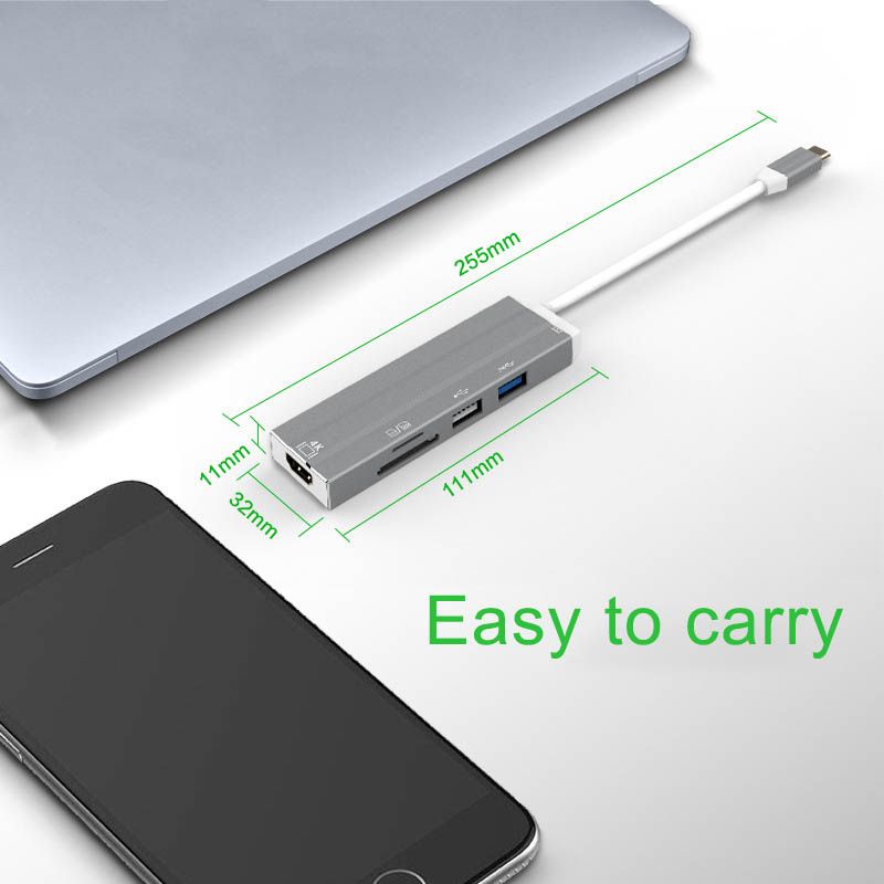 USB-C HUB,Adapter 6 In 1
