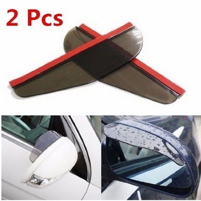 2pcs Car Side Rear View Mirror Rain Eyebrow Visor Snow Guard Weather Shield