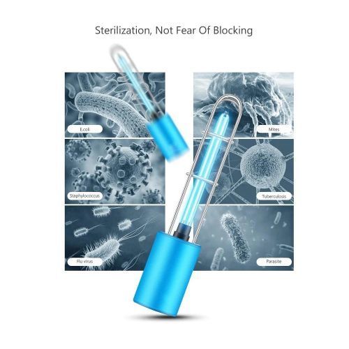 Rechargeable UV Sterilizer Light & Air Purifier DC5V Ultraviolet + Ozone UV Germicidal Lamp Portable Sterilization Light For Car Kitchen Toilet Cabinet Pink/Blue