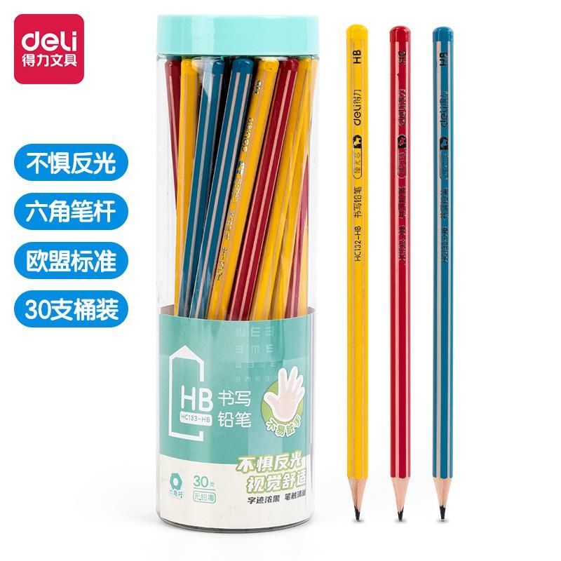 Deli Hc133 Matte Writing Pencil Charming Pencil Color Rod Log Six Angle Rod Sketch Drawing Student Pencil