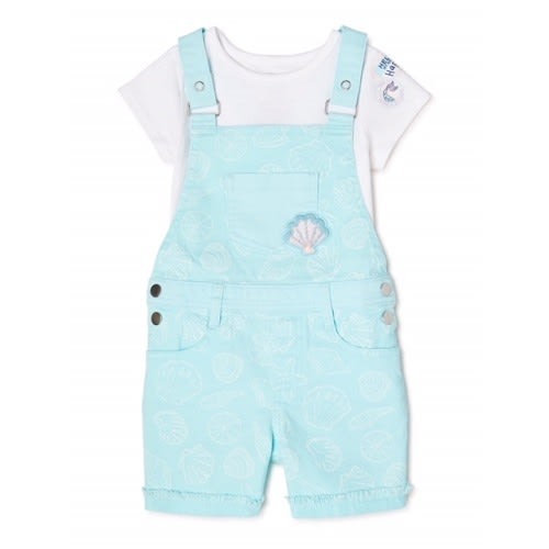 365 Kids Girls Printed T-shirt & Pinafore Overall Shortall