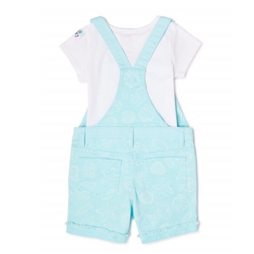 365 Kids Girls Printed T-shirt & Pinafore Overall Shortall