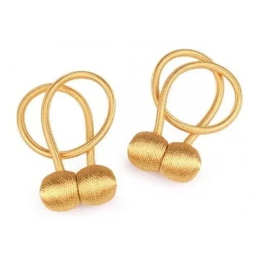 Magnetic Curtain Decorative Tiebacks Sets -2 Pieces - Gold