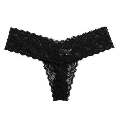 Women Lace Sexy Thongs Panties Ladies Mesh G-String Plus Size Black