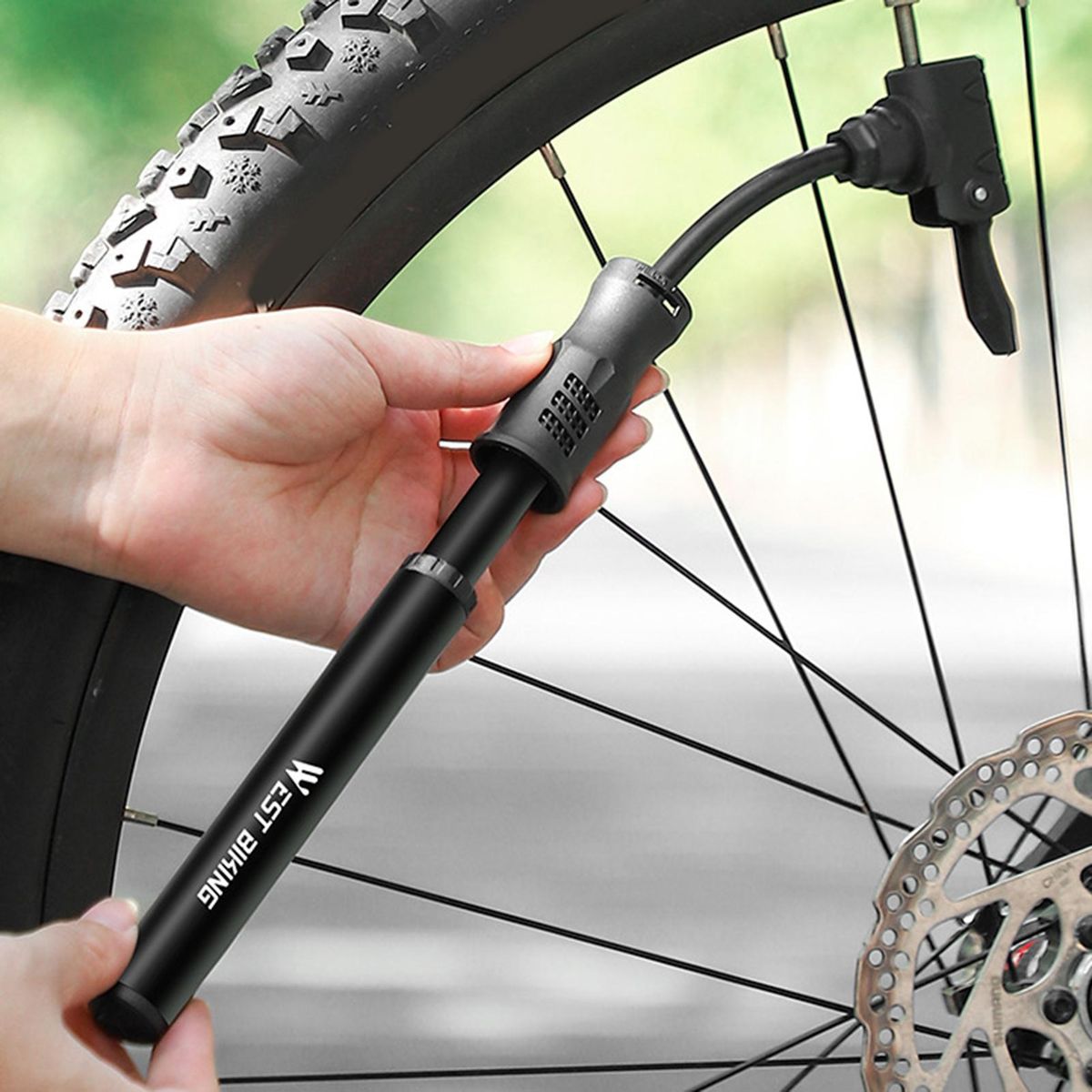 1 Set Bicycle Tire MTB Bike Mini Cycling Tire Inflator Black