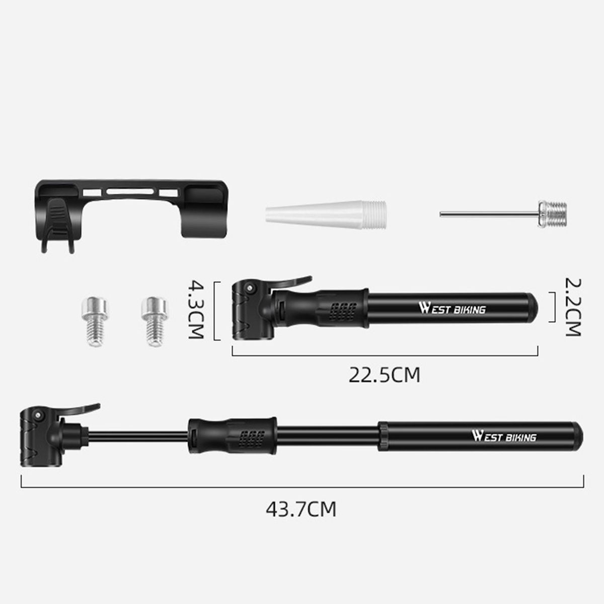 1 Set Bicycle Tire MTB Bike Mini Cycling Tire Inflator Black