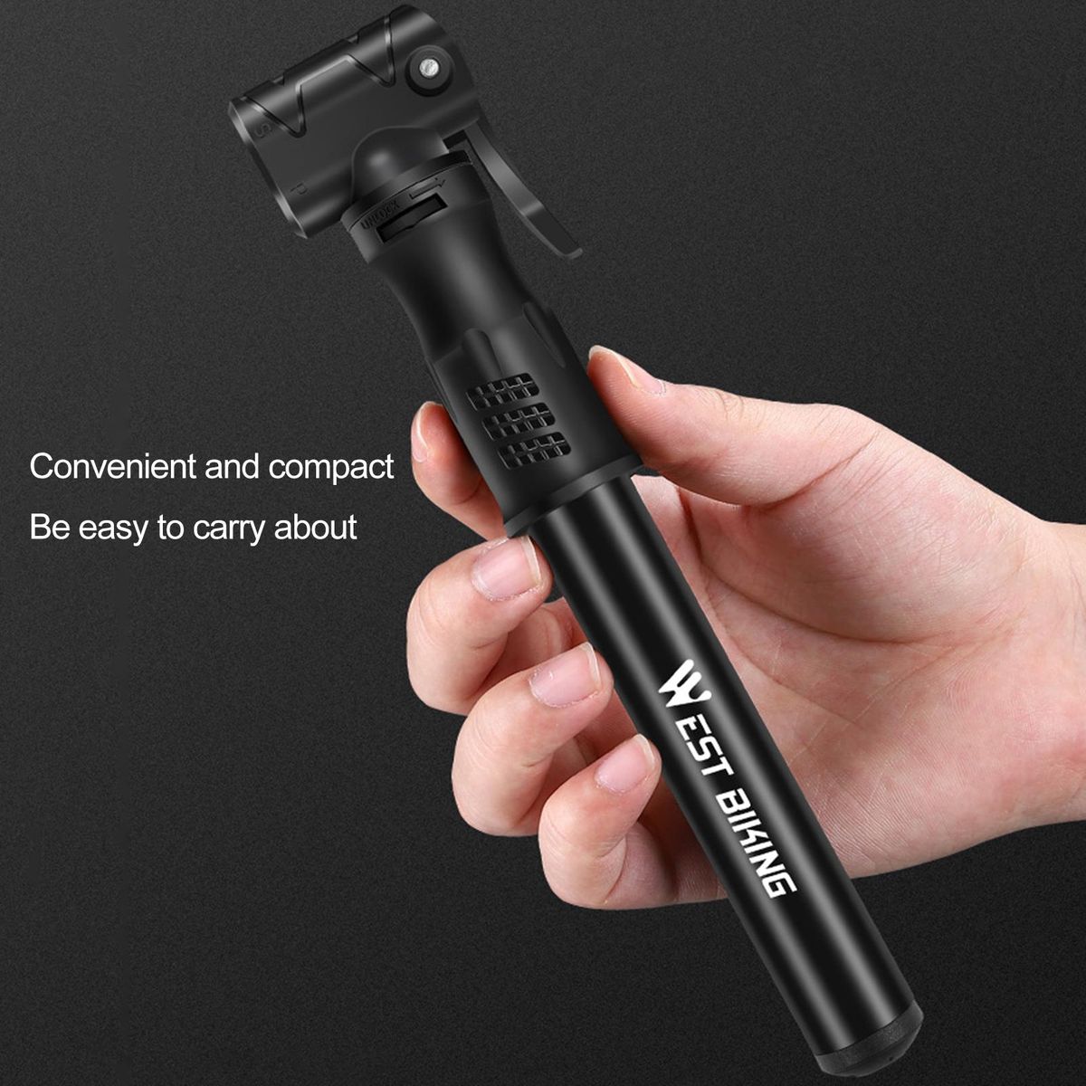 1 Set Bicycle Tire MTB Bike Mini Cycling Tire Inflator Black