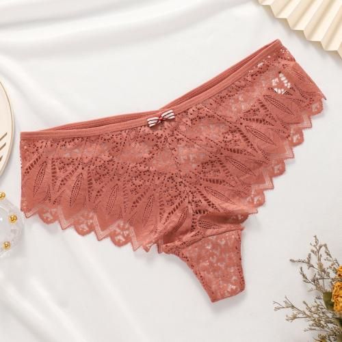 Women Sexy Lace Panties Low-waist Briefs Plus Size Thongs Pink