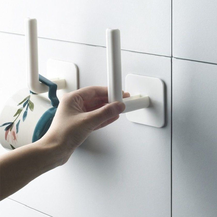 Toilet Paper Holder Hole-Free Tissue Ra K Wall-Mounted Shelf Kit Hen Bathroom-white-6.5*6.2*14 M