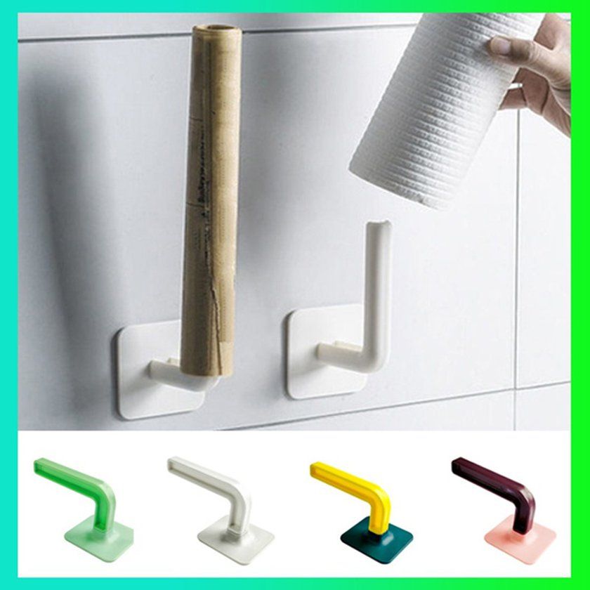Toilet Paper Holder Hole-Free Tissue Ra K Wall-Mounted Shelf Kit Hen Bathroom-white-6.5*6.2*14 M