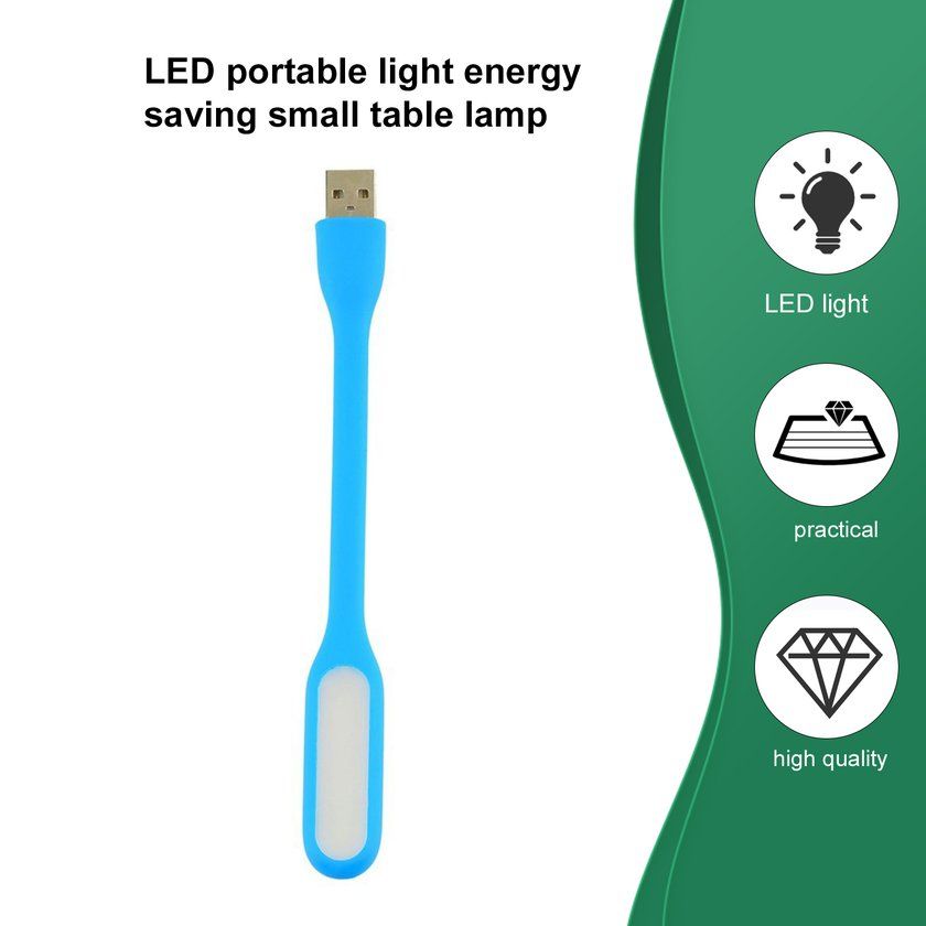 Flexible USB   Light Mini   For  Omputer Laptop Notebook P  Power  -blue