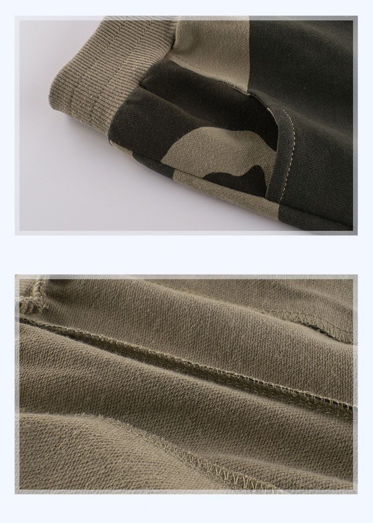 100% Cotton Kids Boys Casual Print Pants-Khaki