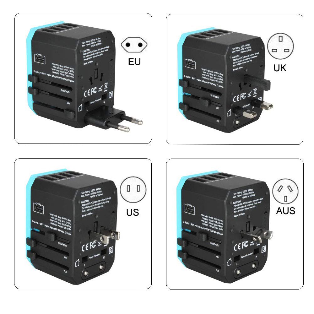 USB Travel Adapter Universal Power Adapter Worldwide Adaptor