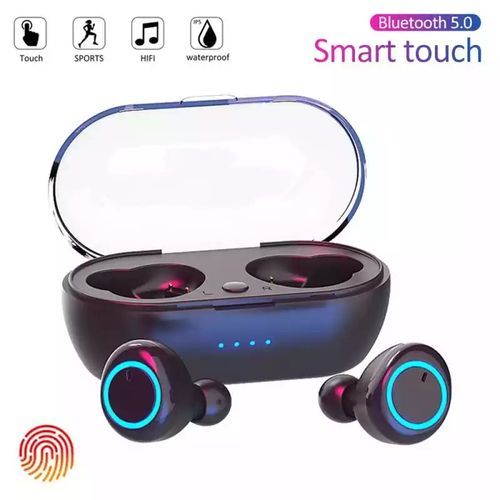 Wireless Earbuds Bluetooth Headphones Earpiece Fingerprint Touch Control Earpods 6D Stereo Bass Headset