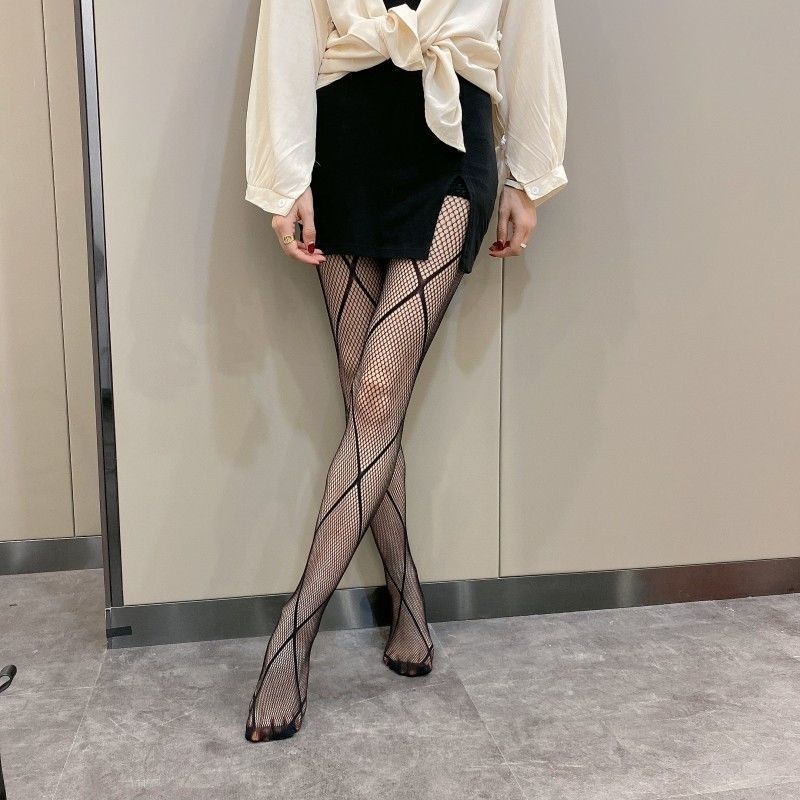 Sexy Lingerie Stockings Black Fishnet Jacquard Stocking Pantyhose Tights 3008