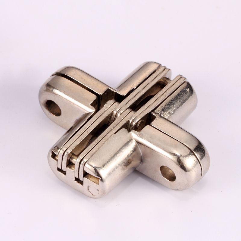(2 Pieces Of Silver)Mhomera 4Pcs 2Pcs Hidden Hinges Invisible Concealed Cross Hinge Bearing 180Degree For Box Folding Window Furniture DIY 12x42mm
