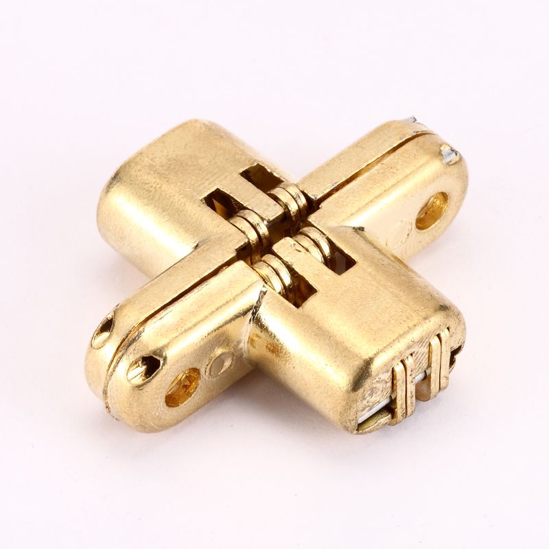 (2 Pieces Of Silver)Mhomera 4Pcs 2Pcs Hidden Hinges Invisible Concealed Cross Hinge Bearing 180Degree For Box Folding Window Furniture DIY 12x42mm