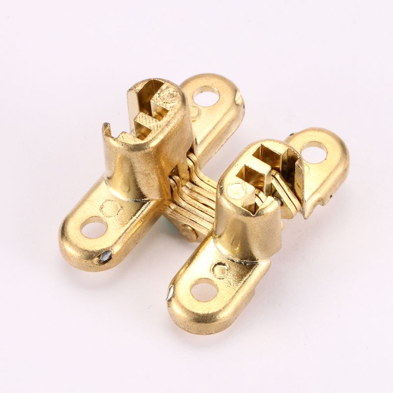 (2 Pieces Of Silver)Mhomera 4Pcs 2Pcs Hidden Hinges Invisible Concealed Cross Hinge Bearing 180Degree For Box Folding Window Furniture DIY 12x42mm