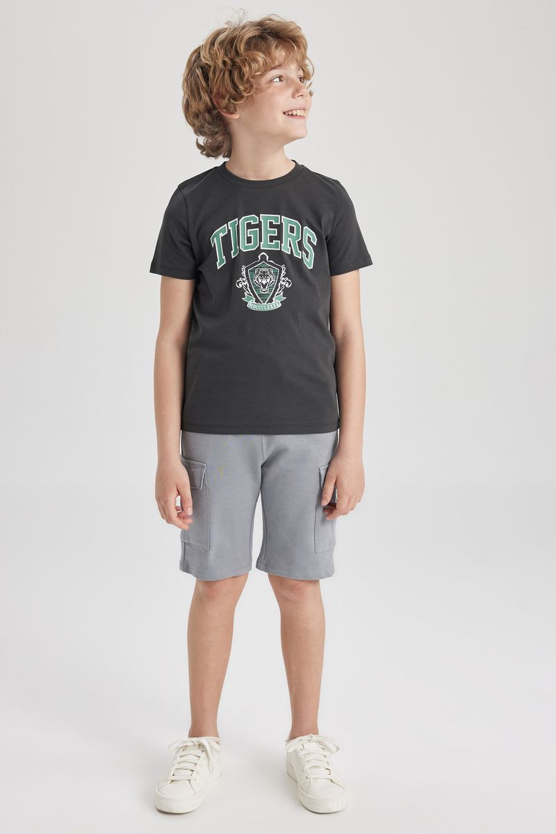Boy Casual Regular Fit Knitted Short - Grey
