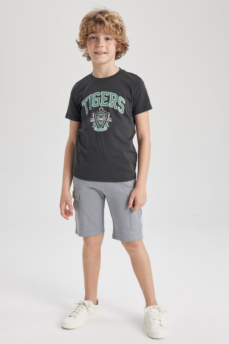 Boy Casual Regular Fit Knitted Short - Grey