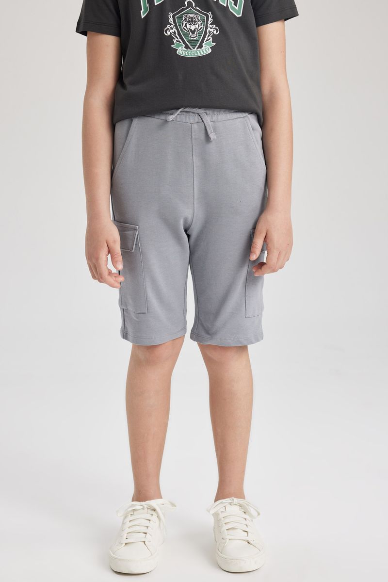 Boy Casual Regular Fit Knitted Short - Grey