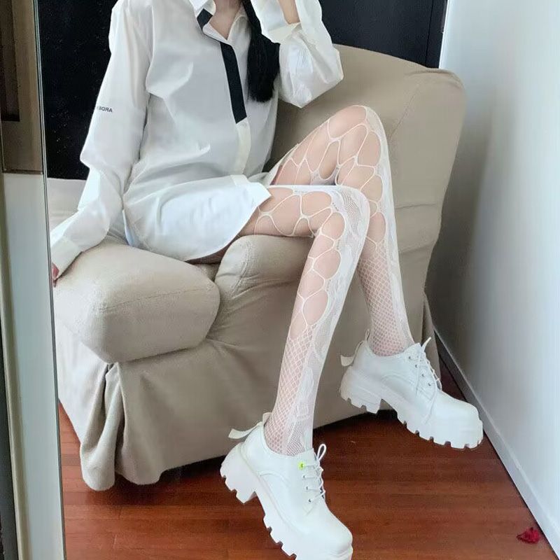 GothicTights Women Leggings Hollowed Out Mesh Stockings 6133-White