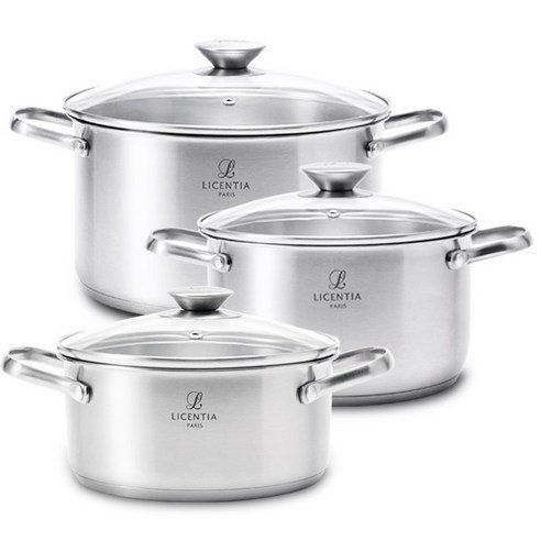 Lisencia IH Induction Floor 3 Stainless Steel Pot Set Of