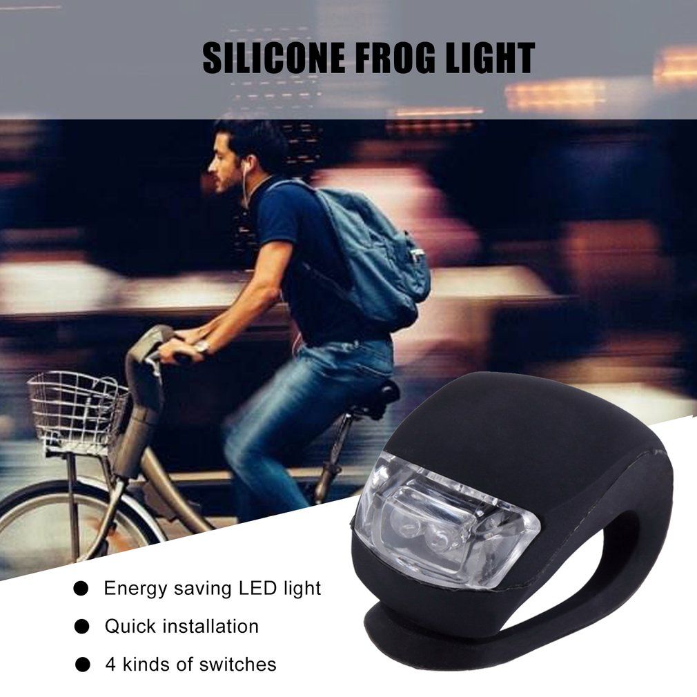 LED Bicycle Bike Cycling Silicone Head Front Rear Wheel Safety Light Lamp