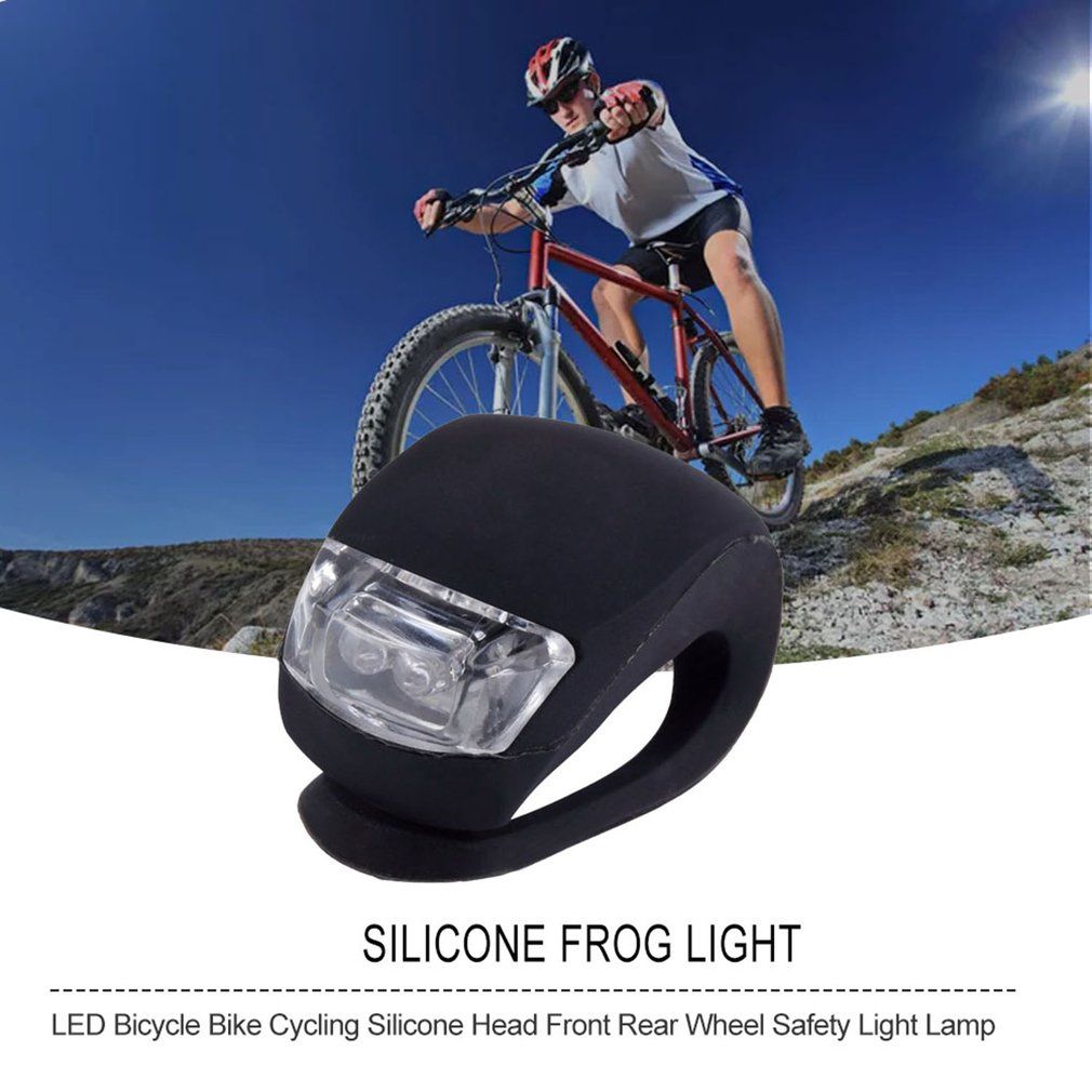 LED Bicycle Bike Cycling Silicone Head Front Rear Wheel Safety Light Lamp