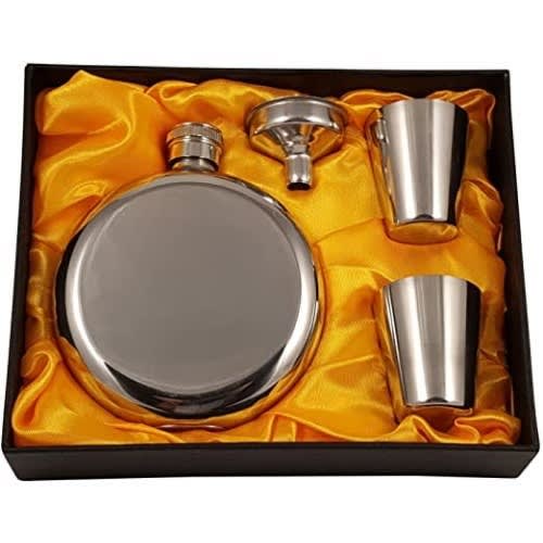 Stainless Steel Oval Shape Liquor Whisky Hip Flask Set