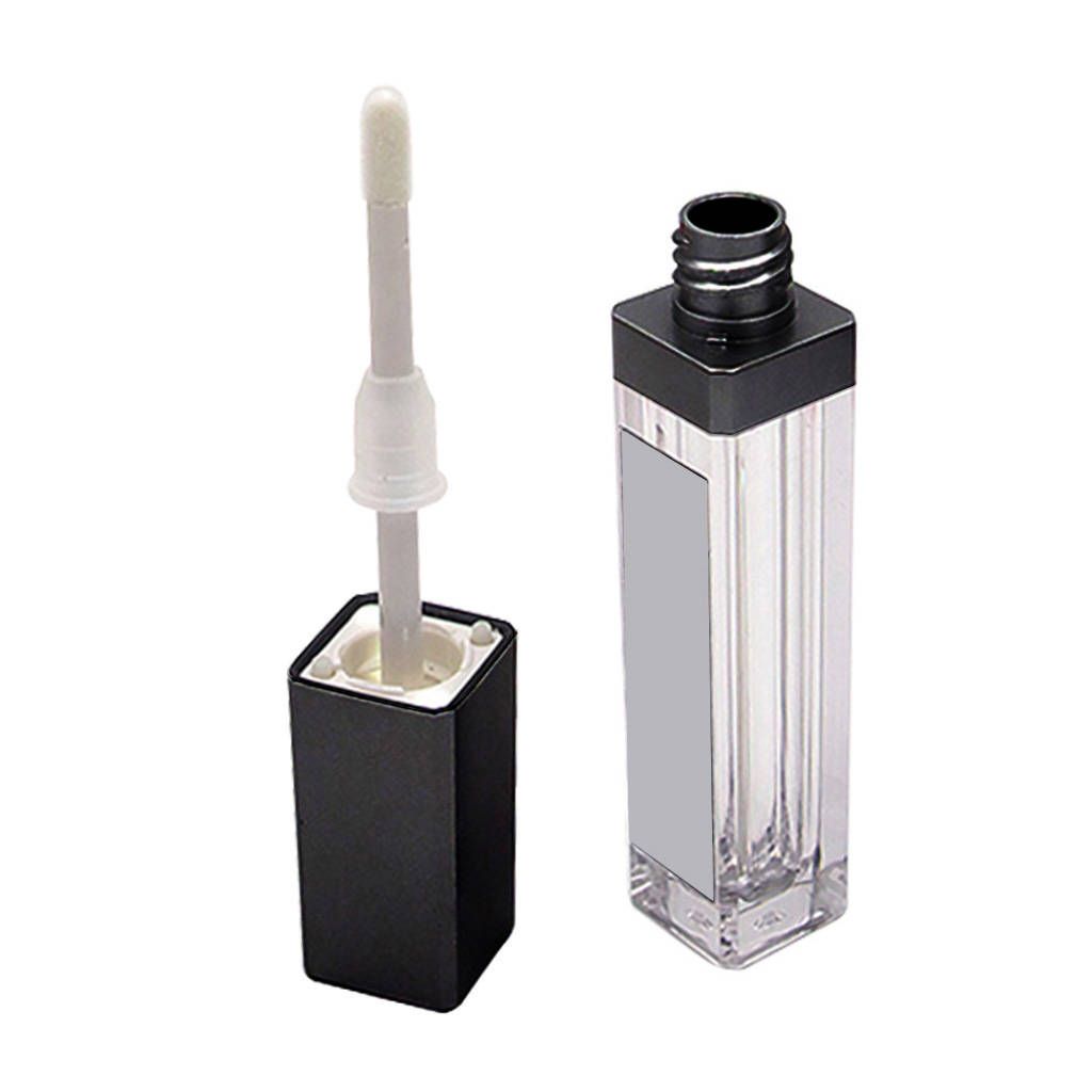 7ml Empty Lip Gloss Tubes Containers With Mirror LED Light Black