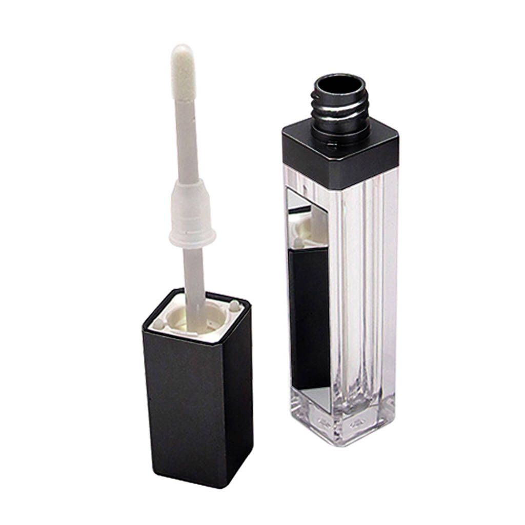 7ml Empty Lip Gloss Tubes Containers With Mirror LED Light Black
