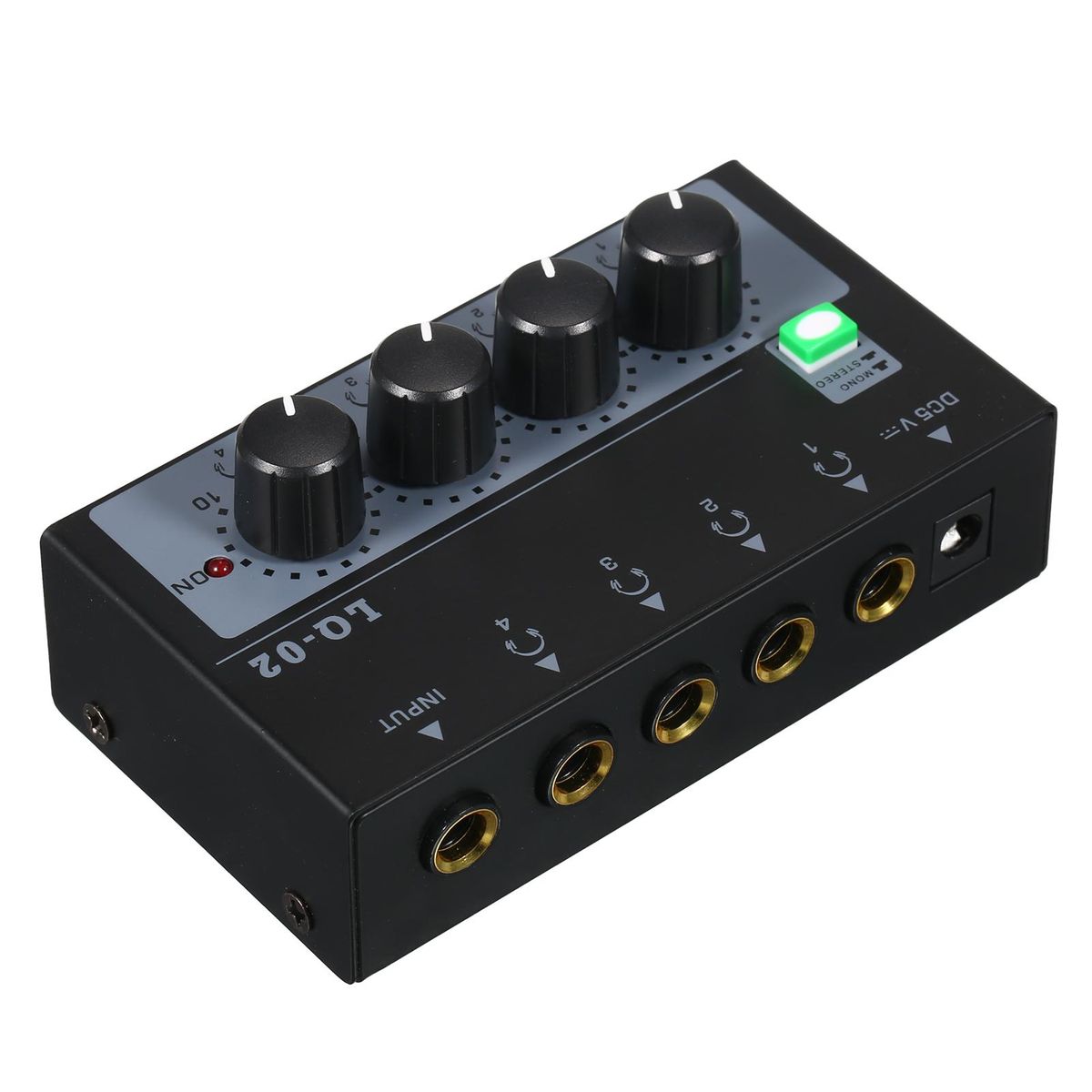 Headphone Amplifier Mixer 4 Channels Mono/Stereo Metal Stereo Headphone Amps Audio Amplifier Balanced Headphone Output Audio Input Mini Headphone   Splitter