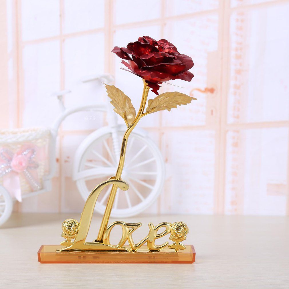 Artificial Flower In Love Display Stand Holder Home Decor Roses Base