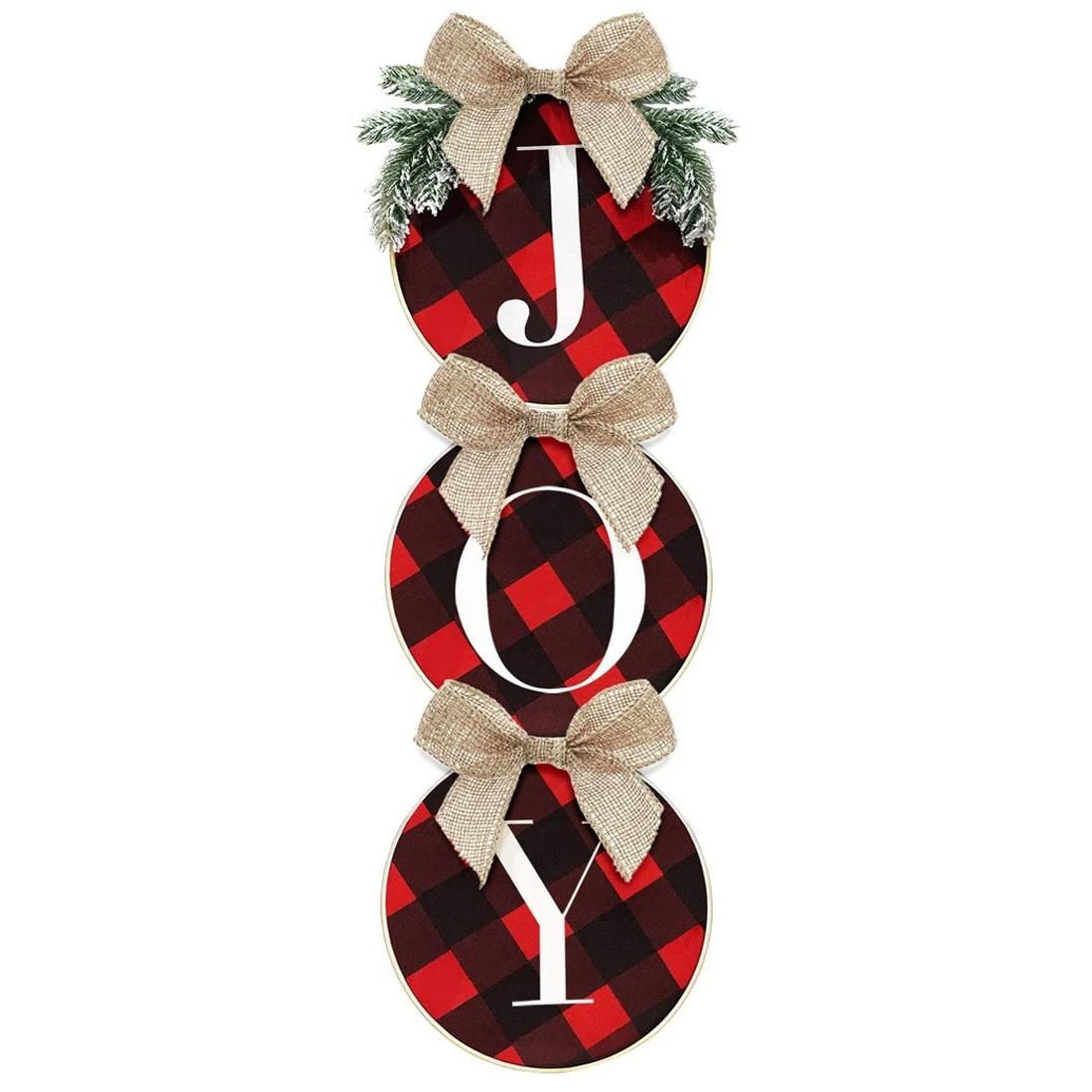 - Joy Sign - Check Wreath for Door