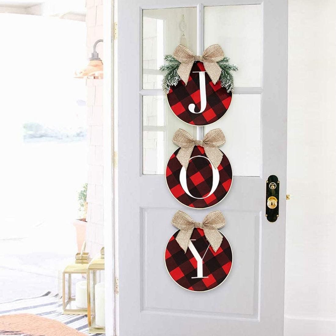 - Joy Sign - Check Wreath for Door