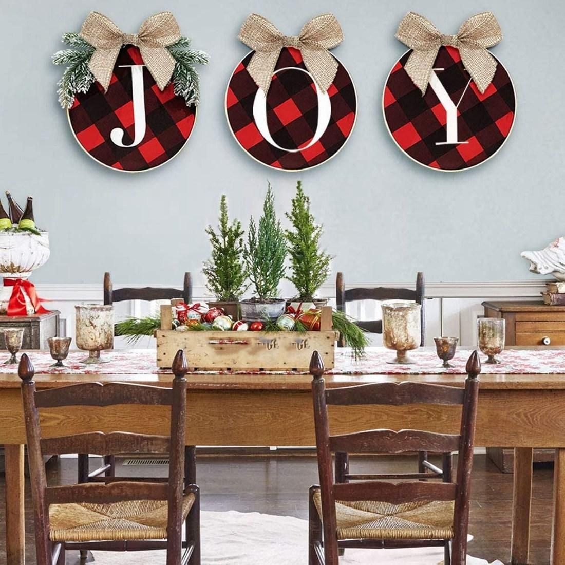 - Joy Sign - Check Wreath for Door