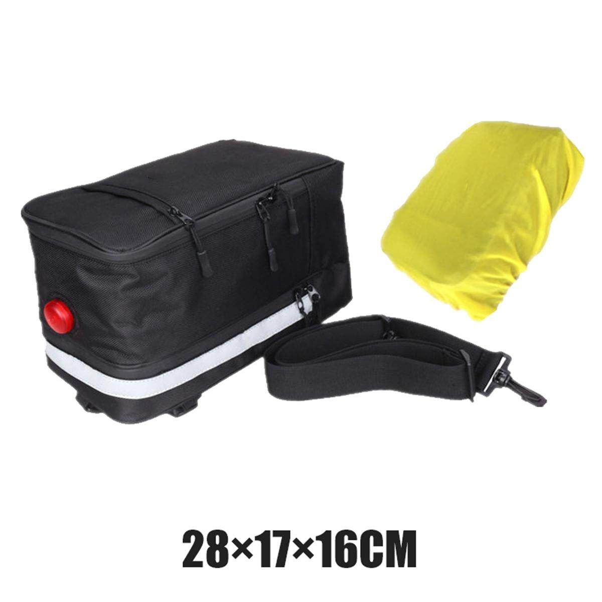 Sport Bicycle Bike Seat Pouch Cycling Tail Bag Waterproof Rear Seat Storage Upgrade And Add Large Black Shoulder Belt Rain Cover (6L)