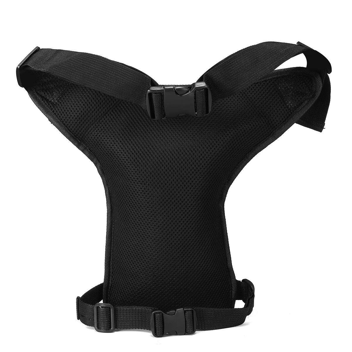 Men Oxford Cloth Waist Thigh Drop Leg Bag Motorcycle Riding Fanny Pack Black (black)