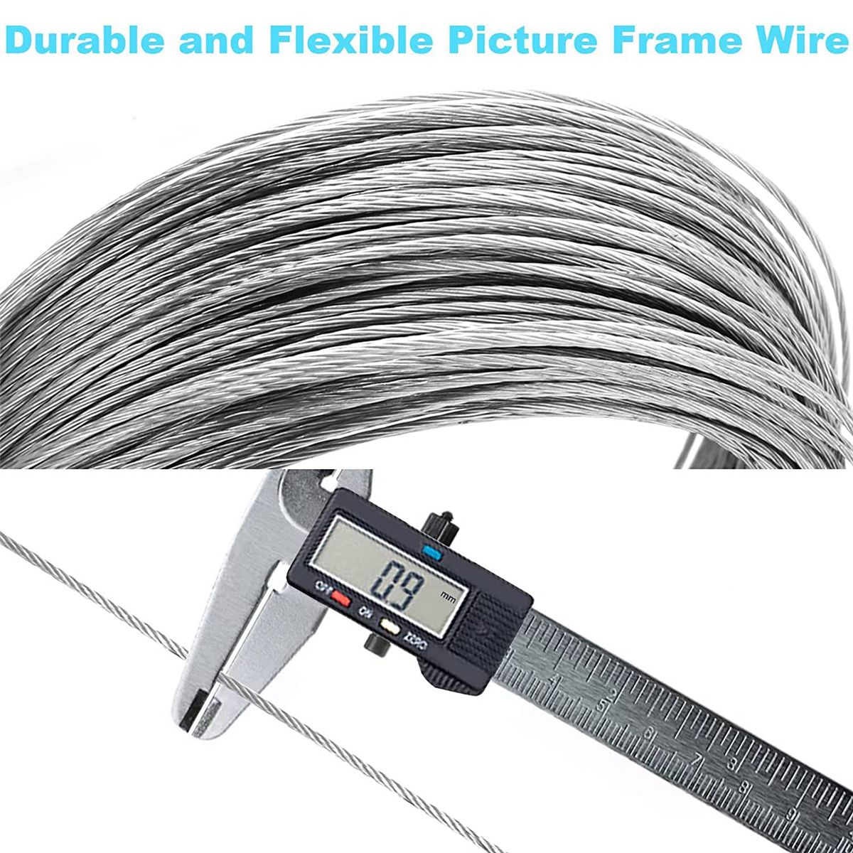 100 Pcs Picture Hanging Wire Kit 100 Feet Heavy Duty Wire Picture Hanging for Photo Mirror Frame Artwork