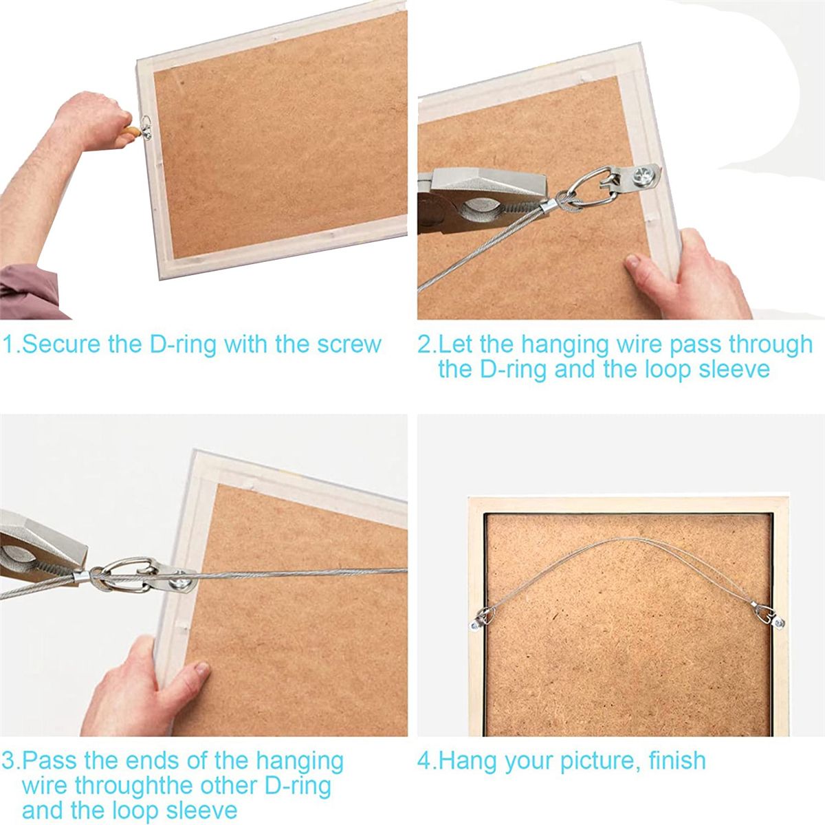 100 Pcs Picture Hanging Wire Kit 100 Feet Heavy Duty Wire Picture Hanging for Photo Mirror Frame Artwork