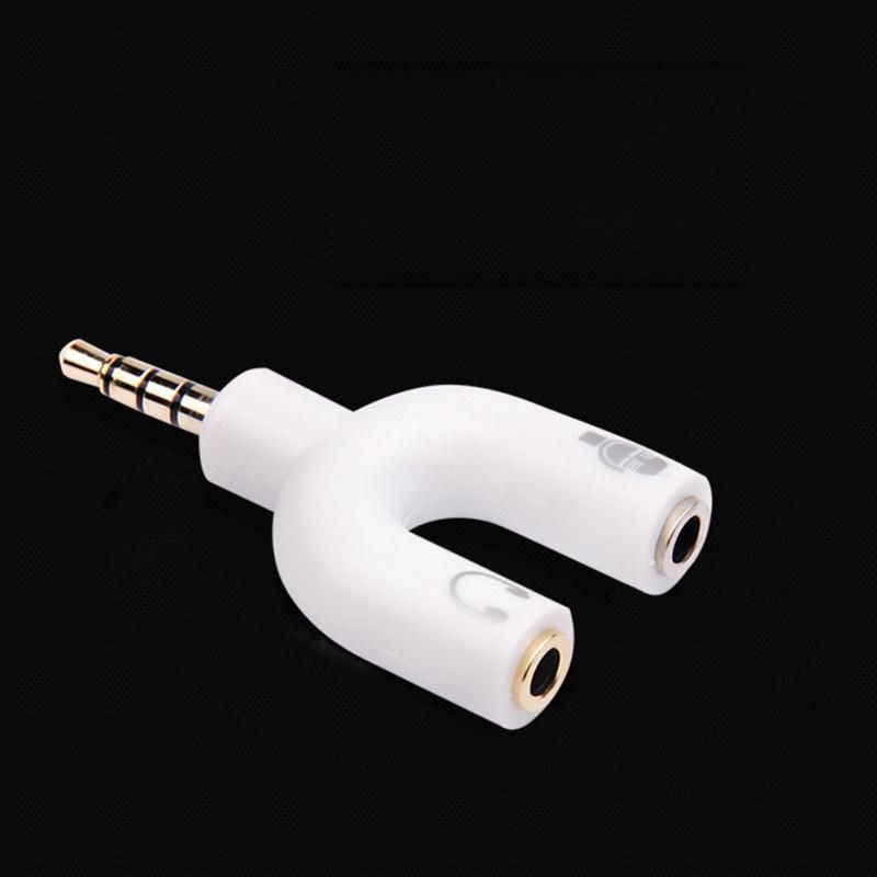 2 in 1 3.5mm Male to Female Jack Microphone Audio-White