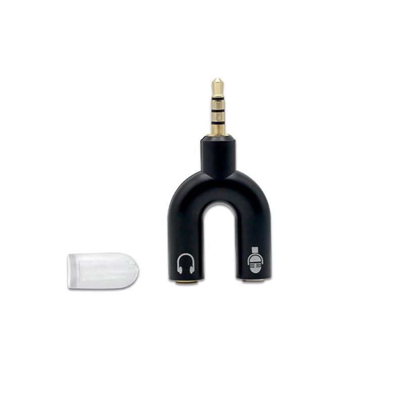2 in 1 3.5mm Male to Female Jack Microphone Audio-White