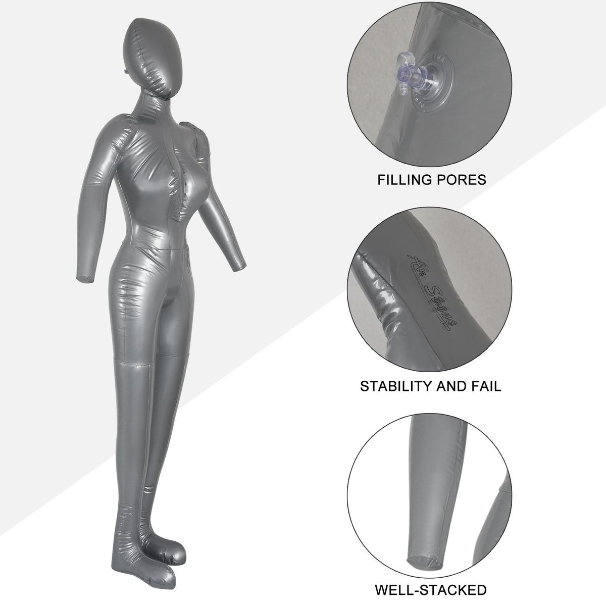 Inflatable Full Body Female Model with Arm Ladies Mannequin Window Display Props