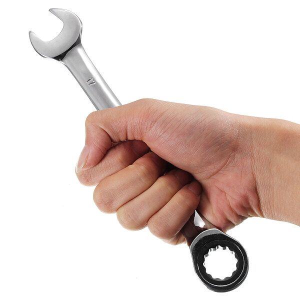 5 Sizes Stubby Combination Ring Open End Ring Ratchet Spanner Wrench 17mm Seventeen